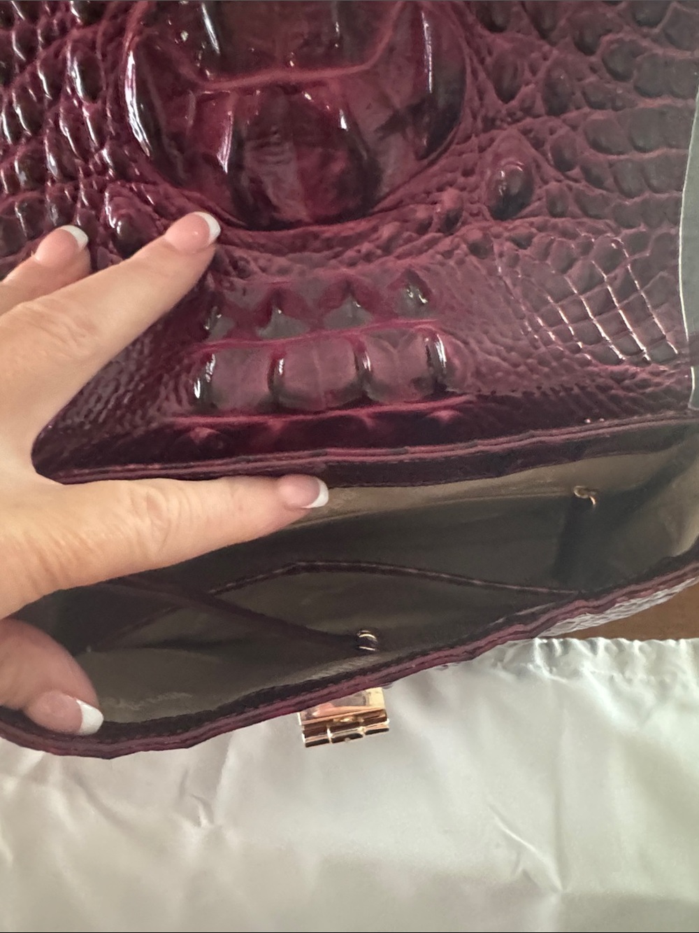 Brahmin Gianna in Cherry Lacquer with Matching Wallet - Picture 3 of 6